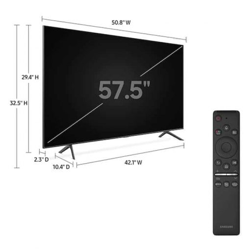عکس کنترل و اندازه زوایای تلویزیون سامسونگ 58 اینچ مدل 58Q60T